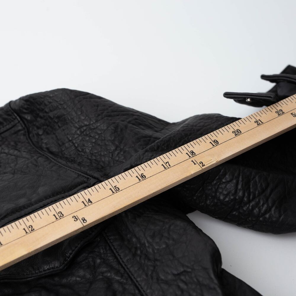 VEDA Black Leather Jean Jacket - Picture 8 of 10